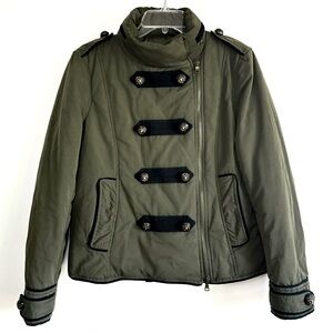 MOSCHINO Army Green Puffer Jacket with Retractable Hood size M / 10